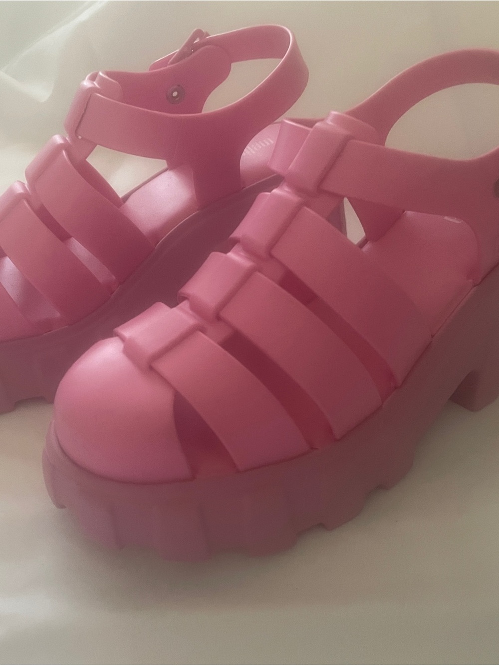 Melissa Pink Platform Jelly Sandals